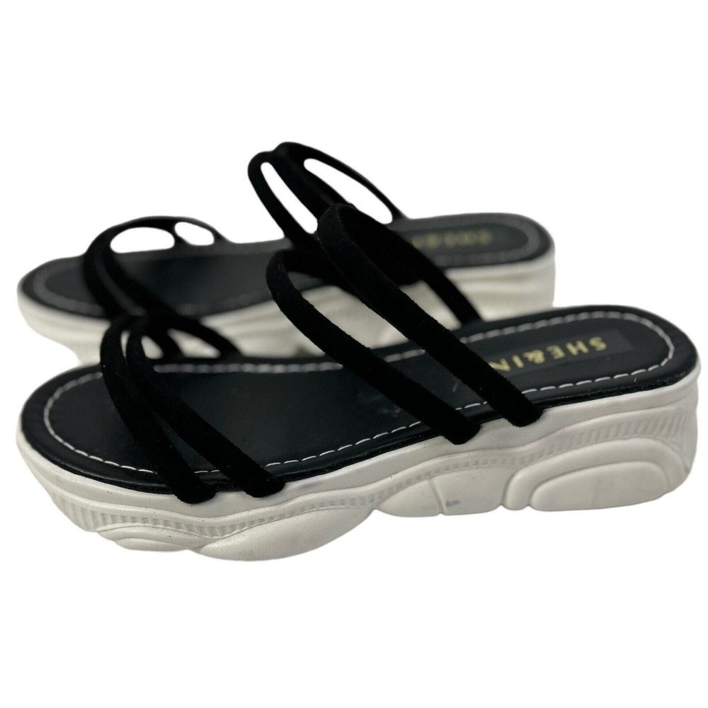She & In Black Platform Sandals Size 8 (EU 39)